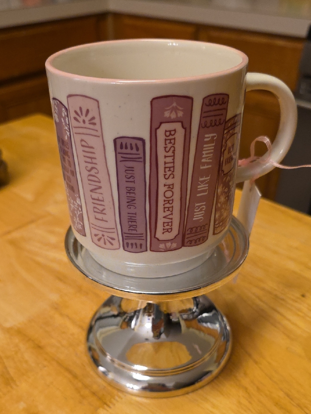 Book Spine Ceramic Mug in Blush Pink